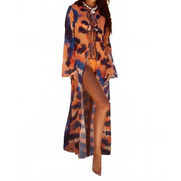 NEW RUNAWAY THE LABEL velzy swim coverups in saber print - Picture 3 of 5